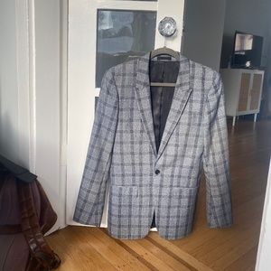 Topman Men’s Gray Plaid Blazer 34R Jacket